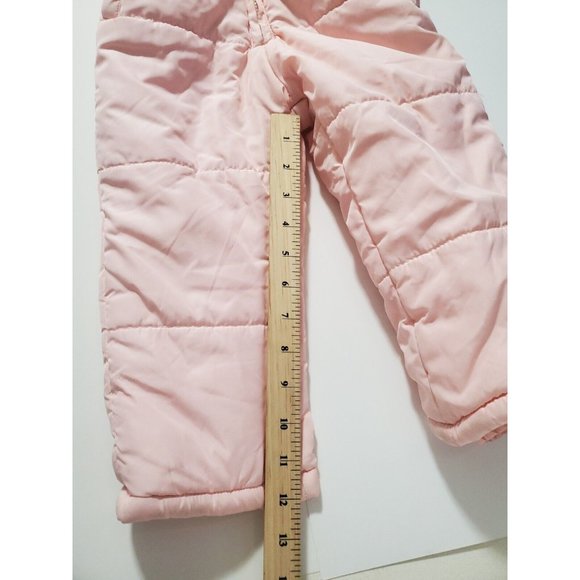 Jessica Simpson Snow Pant Play Bib -  Coral Pink 2T Adjustable - Picture 6 of 16